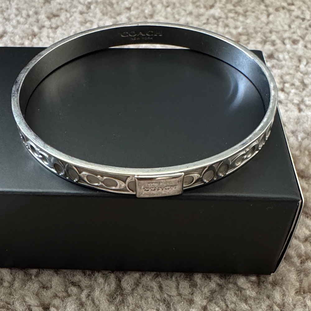Coach Silver Tone Bangle Bracelet